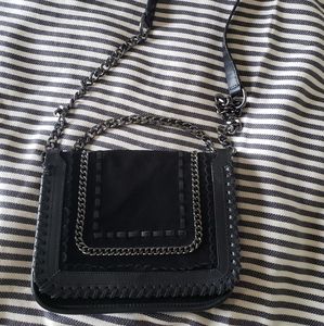 Zara suede black crossbody bag